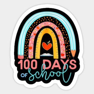 100Th Day Of School Teacher 100 Days Smarter Boho Rainbow Sticker